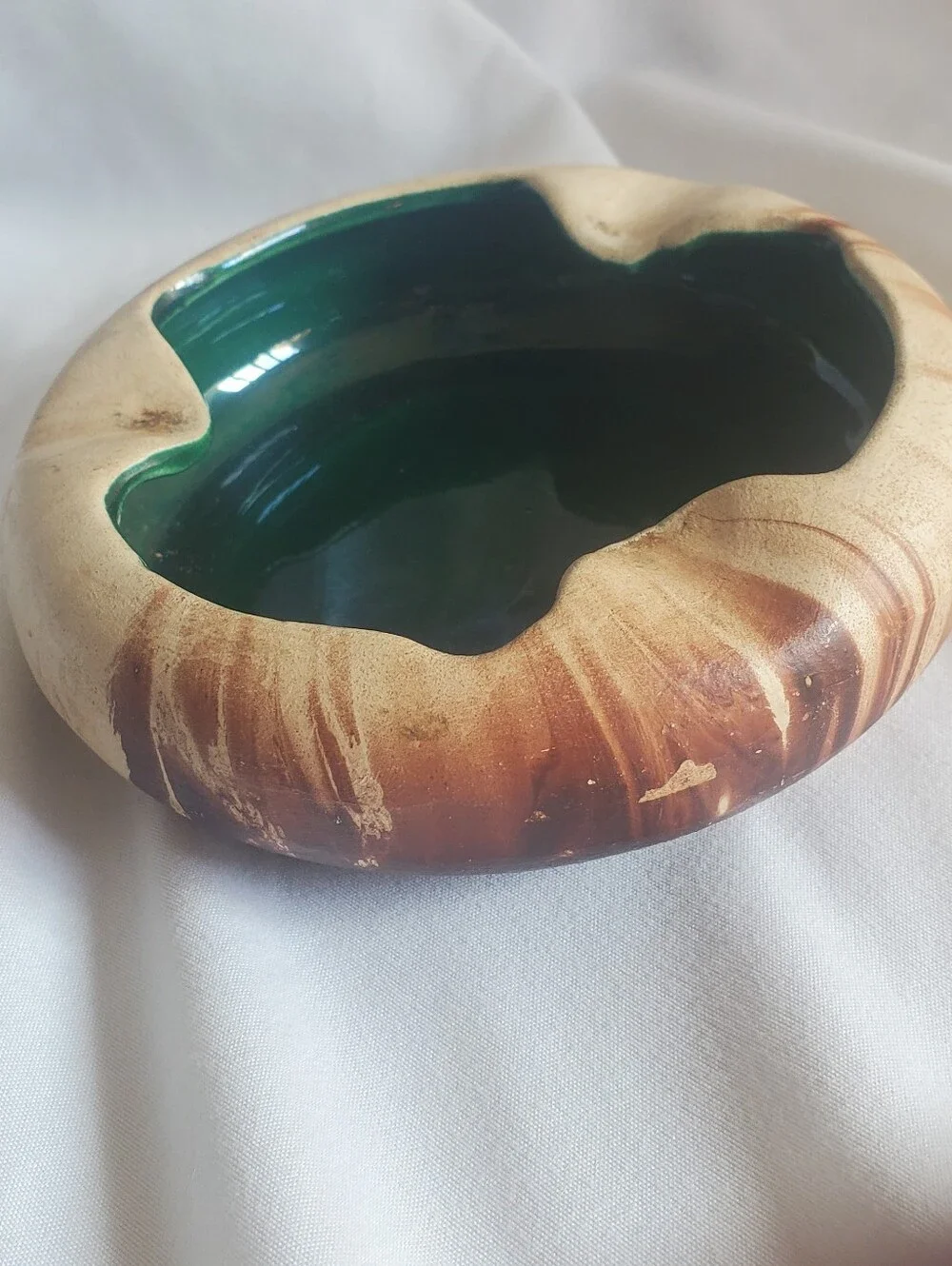 Nemadji Vtg Rocky Mountain #213 Handmade MCM Retro Pottery Ashtray Trinket Bowl